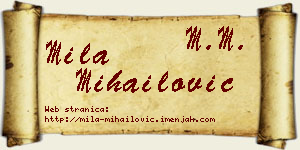 Mila Mihailović vizit kartica